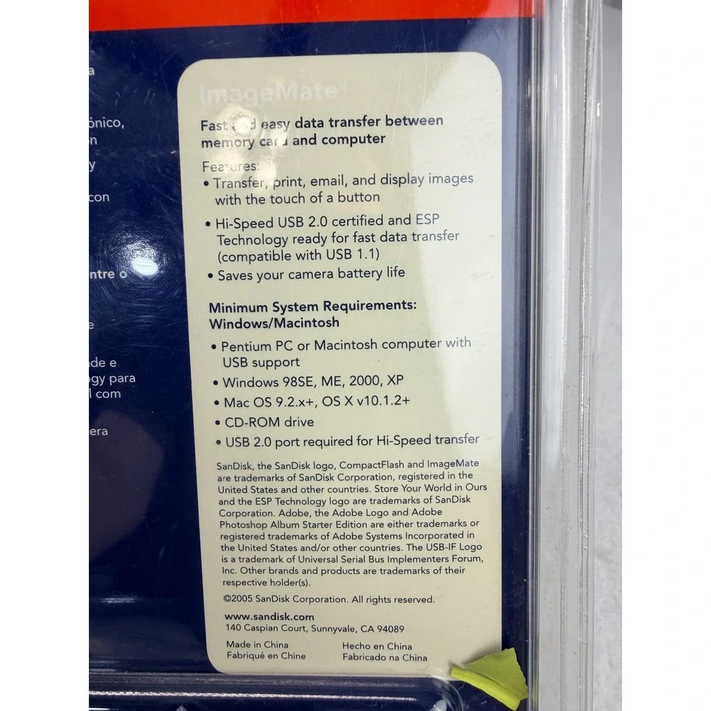 SanDisk ImageMate USB 2.0 CompactFlash CF Card Reader Writer New Open Package